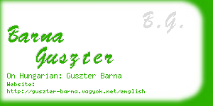 barna guszter business card